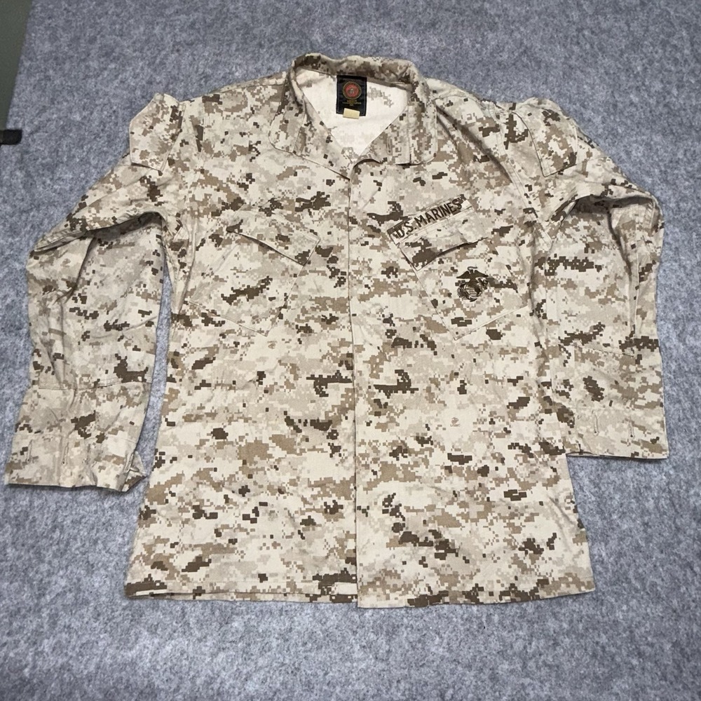 US Marine USMC Desert MARPAT Camo MCCUU Blouse Jacket Coat Shirt Sz Medium Long